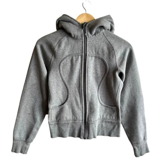 Lululemon Reversible Scuba Hoodie Size 4 Grey and Blue Dandelion - Picture 1 of 12
